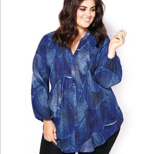 Melissa McCarthy Mushroom Pintuck Blouse